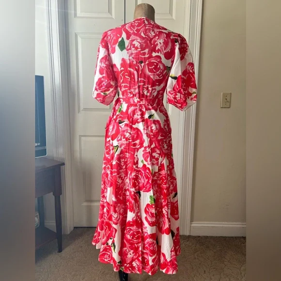 Floral Wrap Dress with Pockets - Picture 5 of 6